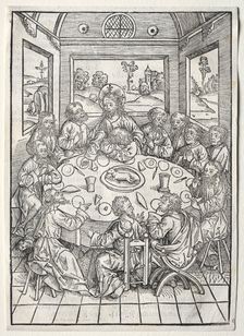 Der Schatzbehalter: The Last Supper, 1491. Creator: Michael Wolgemut (German, 1434-1519)
