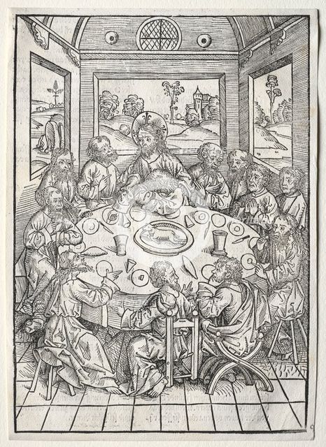 Der Schatzbehalter: The Last Supper, 1491. Creator: Michael Wolgemut (German, 1434-1519).