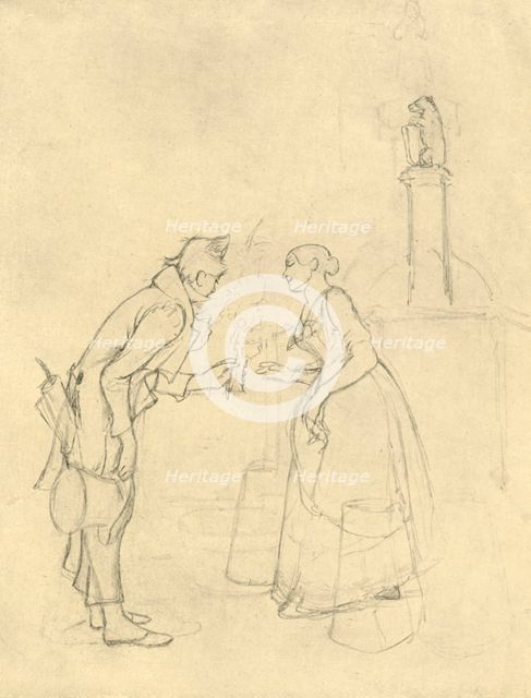 'Der Schüchterne Freier', mid-late 19th century, (c1924).  Creator: Carl Spitzweg.
