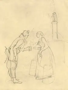 Der Schüchterne Freier mid-late 19th century, (c1924). Creator: Carl Spitzweg
