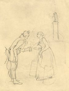 Der Schüchterne Freier mid-late 19th century, (c1924). Creator: Carl Spitzweg