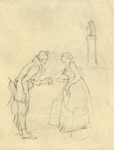 Der Schüchterne Freier mid-late 19th century, (c1924). Creator: Carl Spitzweg