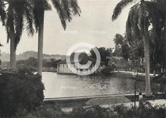 'Der See von Kand mit dem Bibliotheksgebaude des Tempels des Heiligen Zahnes', 1926. Artist: Unknown.