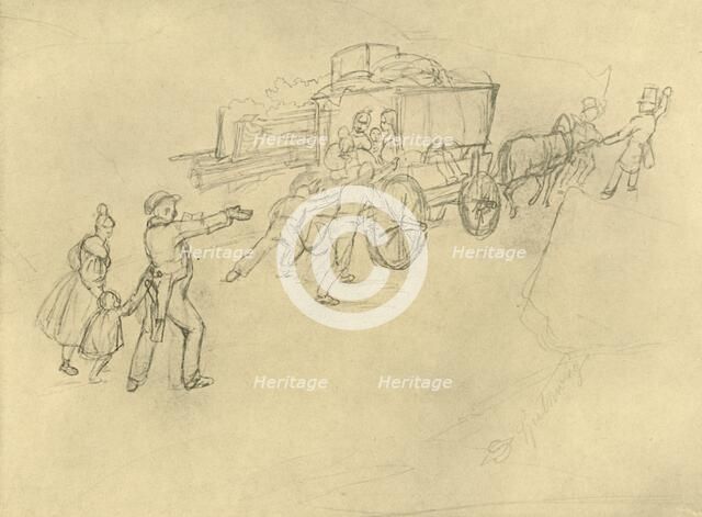 'Der Thespiskarren (Schauspieler auf Reisen)', mid-late 19th century, (c1924).  Creator: Carl Spitzweg.