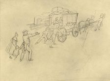 Der Thespiskarren (Schauspieler auf Reisen) mid-late 19th century, (c1924). Creator: Carl Spitzweg