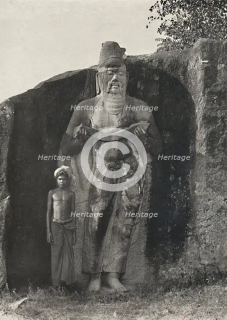 'Der Tradition nach, Statue Parakrama Bahu's I., des Grossen (1164-1197 n. Chr.), Pollonnaruwa', 192 Artist: Unknown.