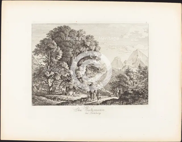 Der Watzmann bei Salzburg (The Watzmann near Salzburg), 1830. Creator: Ludwig Richter.
