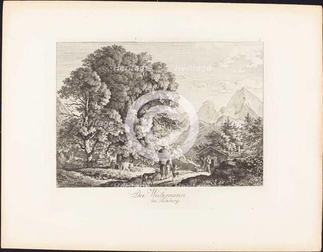 Der Watzmann bei Salzburg (The Watzmann near Salzburg), 1830. Creator: Ludwig Richter.