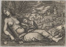 Der Welt Lauf (Sleeping Justice) (copy), early 16th century. Creator: Barthel Beham