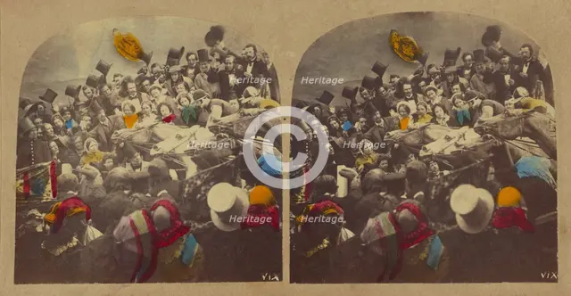 Derby Day. Nip and Tuck, about 1860. Creator: London Stereoscopic & Photographic Co.