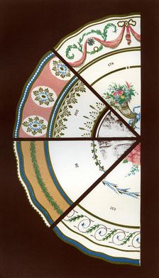 Derby patterns of dinner and dessert services, 1876. Artist: Hall & England
