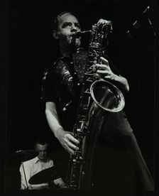 Derek Hogg (drums) and John Barnes (saxophone) playing at The Stables, Wavendon, Buckinghamshire. Creator: Denis Williams