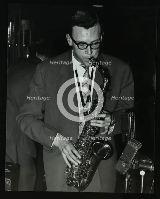 Derek Humble playing alto saxophone at the Civic Restaurant, College Green, Bristol, 1955. Creator: Denis Williams.