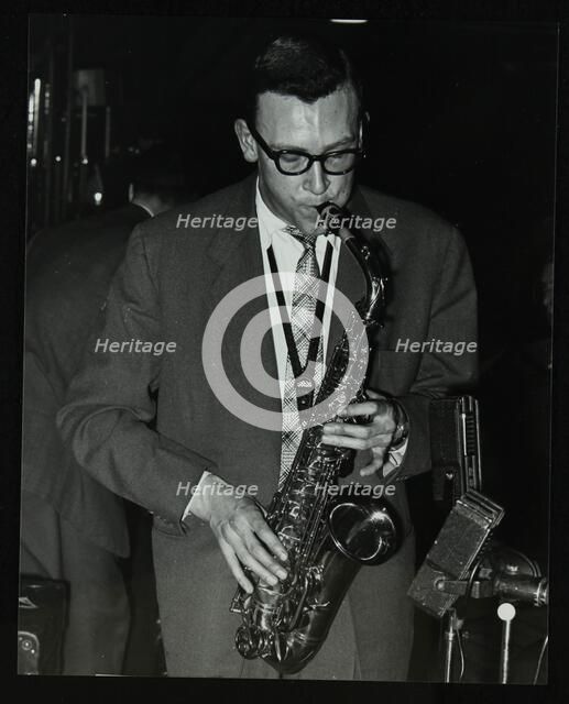 Derek Humble playing alto saxophone at the Civic Restaurant, College Green, Bristol, 1955. Artist: Denis Williams