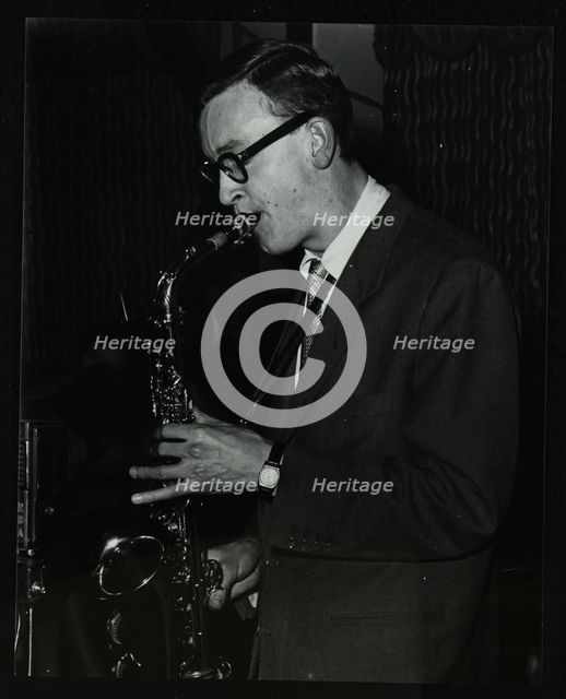 Derek Humble playing alto saxophone at the Civic Restaurant, College Green, Bristol, 1955. Artist: Denis Williams