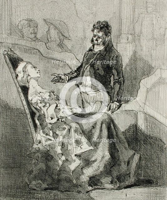 Derrière le rideau, 1856. Creator: Félicien Rops.
