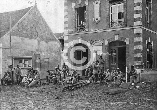 ''Des blesses Allemands a la Mairie de Vareddes', 1914. Creator: Unknown.