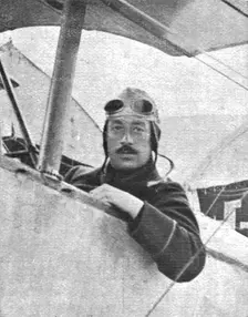 'Des Braves; Le sous-lieutenant Marchal qui traversa l'Allemagne et survola Berlin 1916. Creator: Unknown