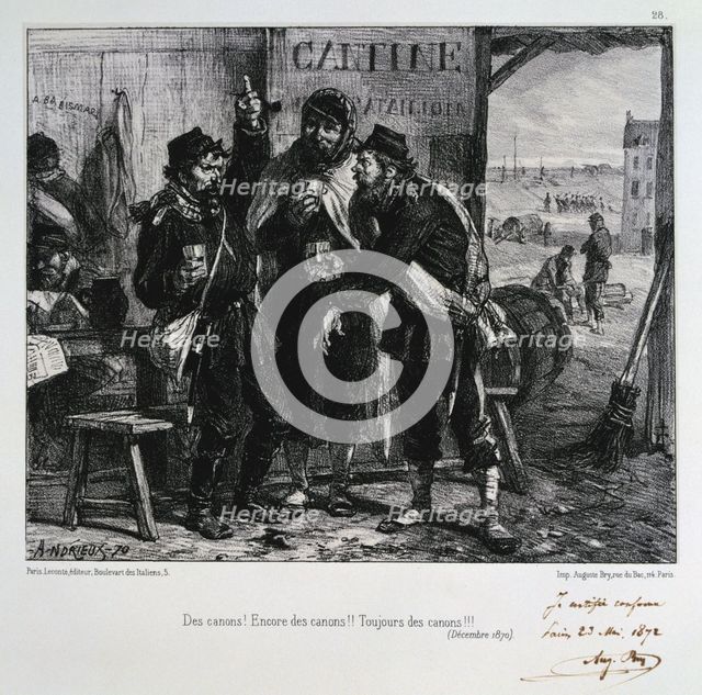 'Des canons! Encore des canons!! Toujours des canons!!!' Siege of Paris, December 1870 (1872). Artist: Auguste Bry