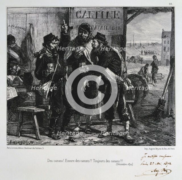 'Des canons! Encore des canons!! Toujours des canons!!!' Siege of Paris, December 1870 (1872). Artist: Auguste Bry