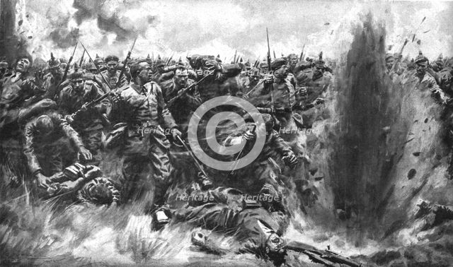 ''Des Hauts-de-Meuse a l'Aisne; Une attaque massive allemande sur le front britannique', 1914.. Creator: Unknown.