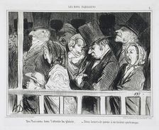 Des Parisiens dans l'attente du plaisir.., 1855. Creator: Honore Daumier