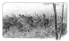 Des Vaillants; Une charge des Circassiens de la <<Division sauvage>>, au cours de..., 1917. Creator: L.H Grondijs