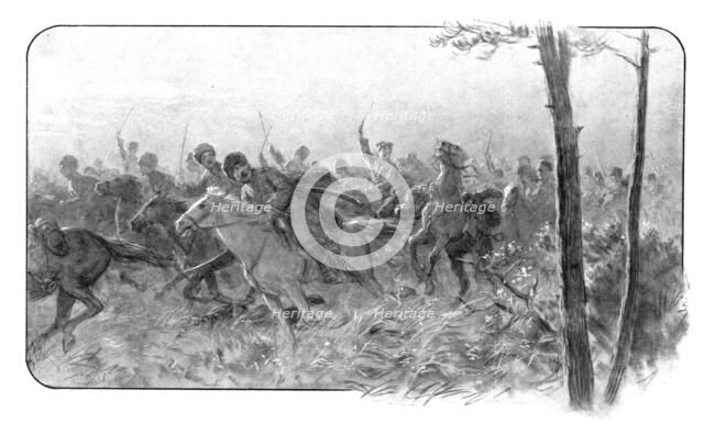 'Des Vaillants; Une charge des Circassiens de la <<Division sauvage>>, au cours de..., 1917. Creator: L.H Grondijs.