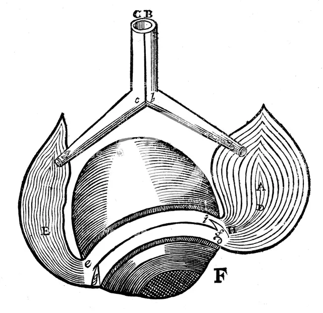 Descartes' representation of the antagonistic eye muscles, 1692. Creator: Unknown.