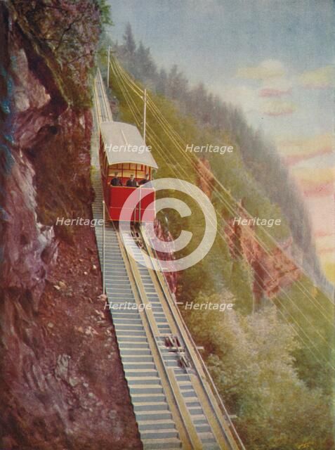 'Descending the Stanserhorn - A Swiss Mountain Railway', 1926. Artist: Unknown.