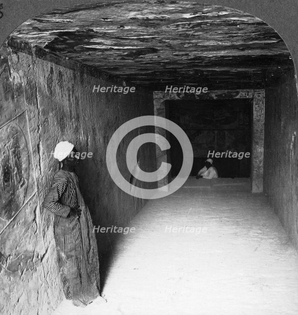 'Descending gallery in tomb of Sethos I, Thebes, Egypt', 1905.Artist: Underwood & Underwood