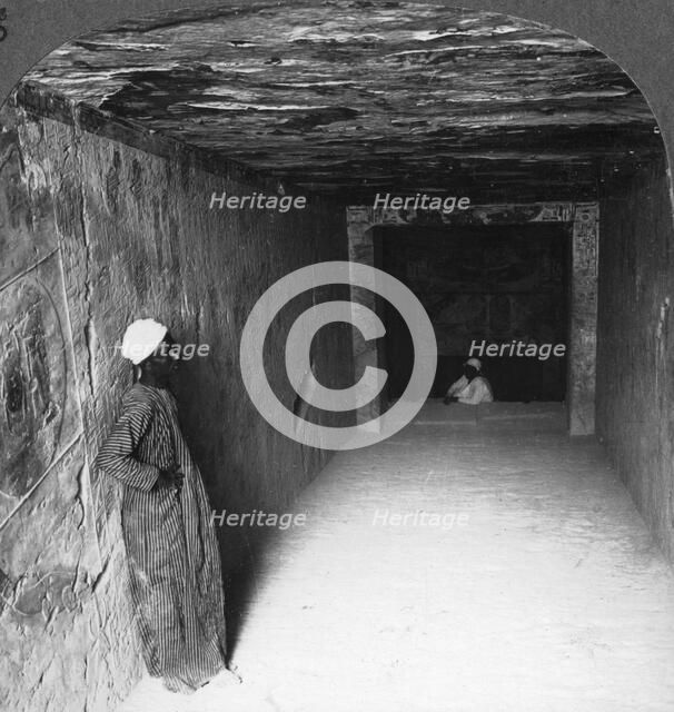 'Descending gallery in tomb of Sethos I, Thebes, Egypt', 1905.Artist: Underwood & Underwood