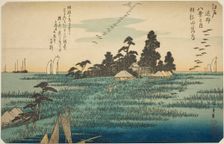 Descending Geese at Haneda (Haneda no rakugan), from the series "Eight Views in the..., c. 1837/38. Creator: Ando Hiroshige