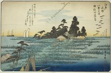Descending Geese at Haneda (Haneda no rakugan), from the series "Eight Views in the..., c. 1837/38. Creator: Ando Hiroshige