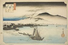 Descending Geese at Katada (Katada rakugan), from the series "Eight Views of Omi...", c. 1834. Creator: Ando Hiroshige