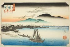 Descending Geese at Katada (Katada rakugan), from the series "Eight Views of Omi...", c. 1834. Creator: Ando Hiroshige