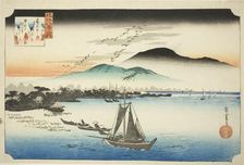 Descending Geese at Katada (Katada rakugan), from the series "Eight Views of Omi...", c. 1834. Creator: Ando Hiroshige