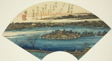 Descending Geese at Shinobazu Pond (Shinobazu rakugan), from the series "Eight Views..., 1836/37. Creator: Ando Hiroshige