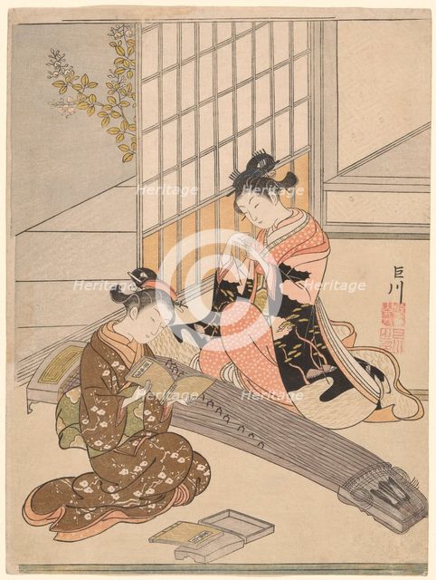 Descending Geese of the Koto Bridges (Kotoji no rakugan), from the series "Eight Views..., c. 1766. Creator: Suzuki Harunobu.