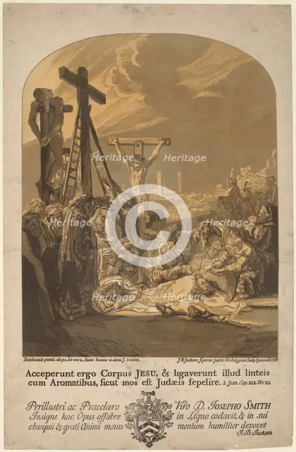 Descent from the Cross, 1738. Creator: John Baptist Jackson.