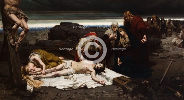 Descent from the Cross, 1887. Creator: Jozef Unierzyski.