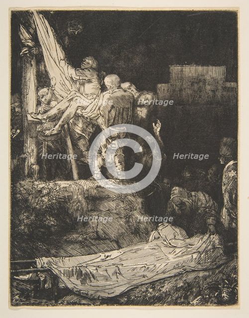 Descent from the Cross by Torchlight, 1654. Creator: Rembrandt Harmensz van Rijn.