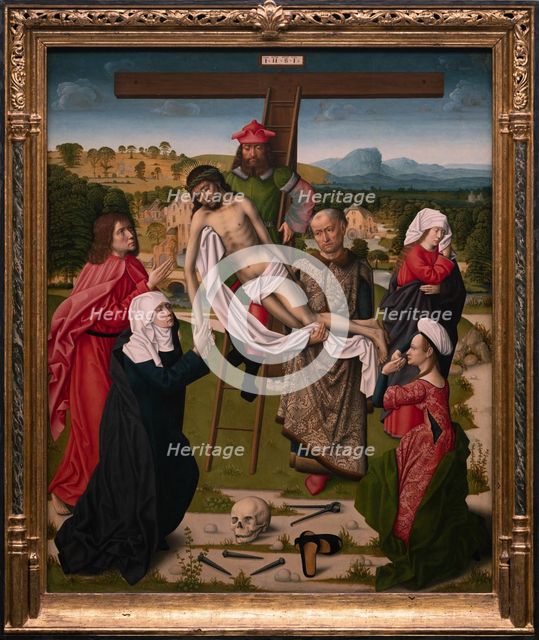 Descent from the Cross, c1500 or 1520. Creator: Master of the Embroidered Foliage.