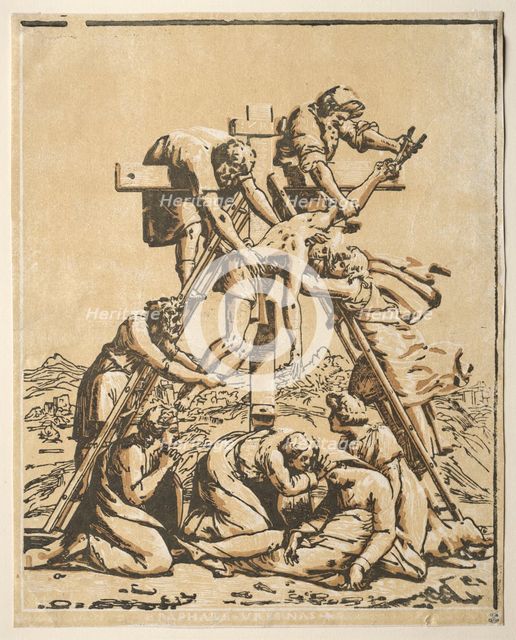 Descent from the Cross. Creator: Ugo da Carpi (Italian, c. 1479-c. 1532).