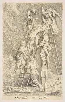 Descent from the Cross.n.d. Creators: Claude Gillot, Jacques Gabriel Huquier