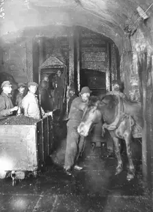 Descent into the Anzherskaya mine, 1911. Creator: Kozlov