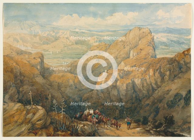 Descent into the Plain of Granada, 1834. Creator: David Roberts (British, 1796-1864).