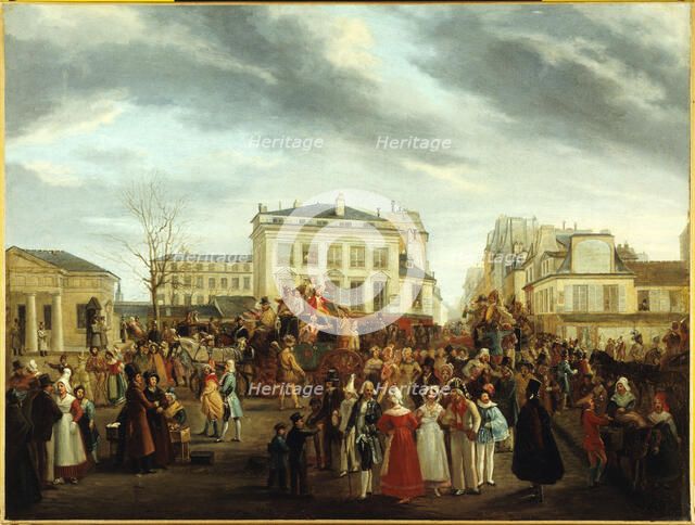 Descent of the courtiers, Ash Wednesday 1823. Creator: Artus Despagne.