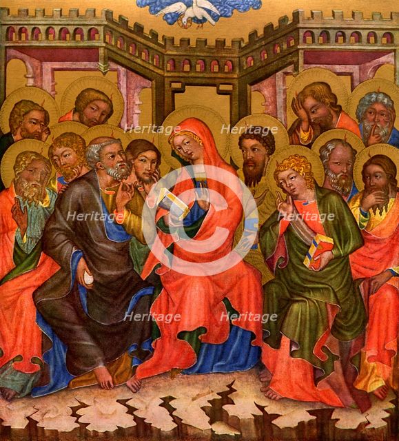 'Descent of the Holy Ghost', c1350 (1955).Artist: Master of the Vyssi Brod Altar