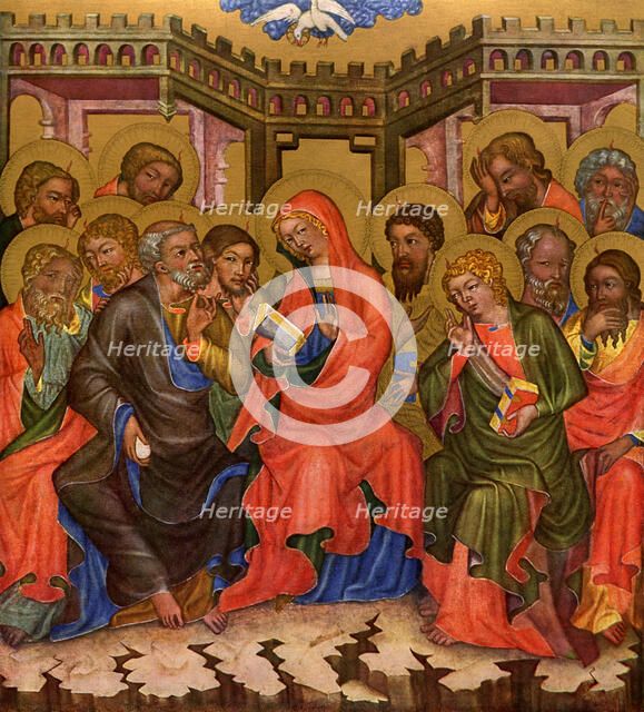 'Descent of the Holy Ghost', c1350 (1955).Artist: Master of the Vyssi Brod Altar